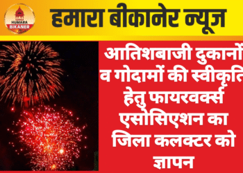 आतिशबाजी दुकानों व गोदामों की स्वीकृति हेतु फायरवर्क्स एसोसिएशन का जिला कलक्टर को ज्ञापन