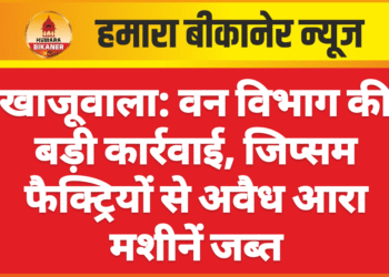 खाजूवाला: वन विभाग की बड़ी कार्रवाई, जिप्सम फैक्ट्रियों से अवैध आरा मशीनें जब्त
