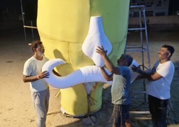 भीनासर में 75 फुट ऊँचा रावण का पुतला तैयार, रिमोट से होगा दहन