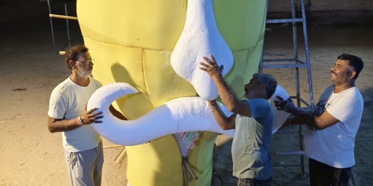 भीनासर में 75 फुट ऊँचा रावण का पुतला तैयार, रिमोट से होगा दहन