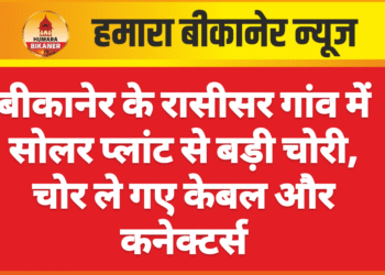 बीकानेर के रासीसर गांव में सोलर प्लांट से बड़ी चोरी, चोर ले गए केबल और कनेक्टर्स
