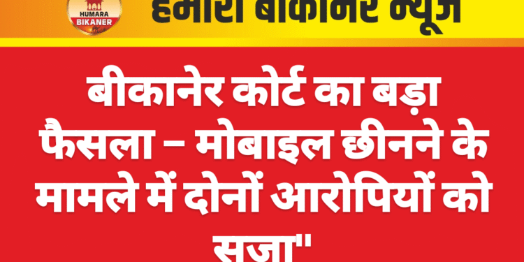 बीकानेर कोर्ट का बड़ा फैसला – मोबाइल छीनने के मामले में दोनों आरोपियों को सजा”