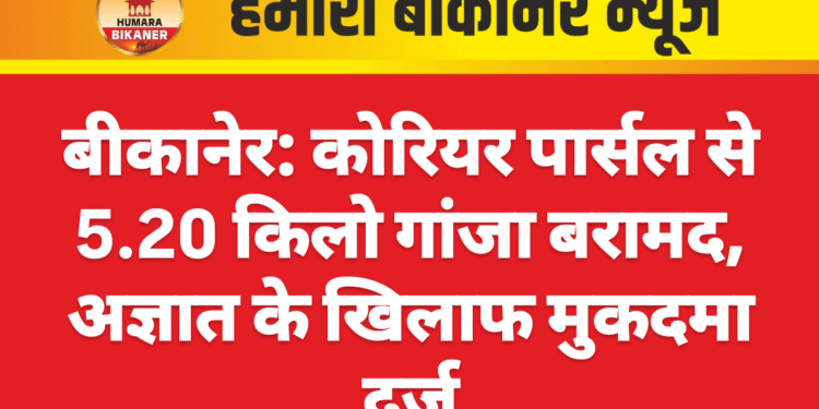 बीकानेर: कोरियर पार्सल से 5.20 किलो गांजा बरामद, अज्ञात के खिलाफ मुकदमा दर्ज