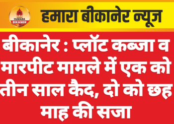 बीकानेर : प्लॉट कब्जा व मारपीट मामले में एक को तीन साल कैद, दो को छह माह की सजा