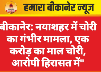बीकानेर: नयाशहर में चोरी का गंभीर मामला, एक करोड़ का माल चोरी, आरोपी हिरासत में”….पढ़े पूरी खबर