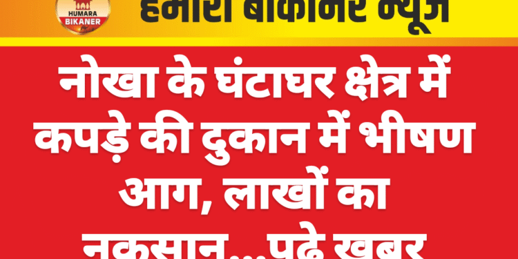 नोखा के घंटाघर क्षेत्र में कपड़े की दुकान में भीषण आग, लाखों का नुकसान…पढ़े खबर