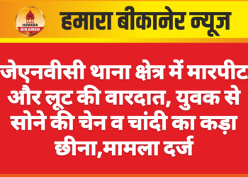 जेएनवीसी थाना क्षेत्र में मारपीट और लूट की वारदात, युवक से सोने की चेन व चांदी का कड़ा छीना,मामला दर्ज