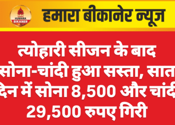 त्योहारी सीजन के बाद सोना-चांदी हुआ सस्ता, सात दिन में सोना 8,500 और चांदी 29,500 रुपए गिरी