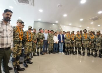 नशा मुक्ति और देशभक्ति का संदेश लेकर बीएसएफ बाइक रैली राजाराम धारणिया ऑटोमोबाइल्स पहुंची