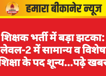 शिक्षक भर्ती में बड़ा झटका: लेवल-2 में सामान्य व विशेष शिक्षा के पद शून्य…पढ़े खबर