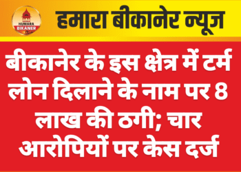 बीकानेर के इस क्षेत्र में टर्म लोन दिलाने के नाम पर 8 लाख की ठगी; चार आरोपियों पर केस दर्ज