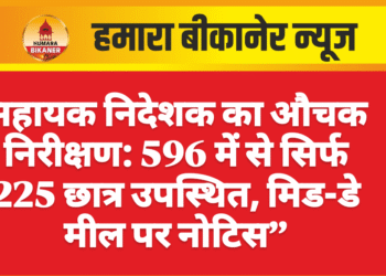 सहायक निदेशक का औचक निरीक्षण: 596 में से सिर्फ 225 छात्र उपस्थित, मिड-डे मील पर नोटिस”