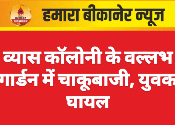 व्यास कॉलोनी के वल्लभ गार्डन में चाकूबाजी, युवक घायल