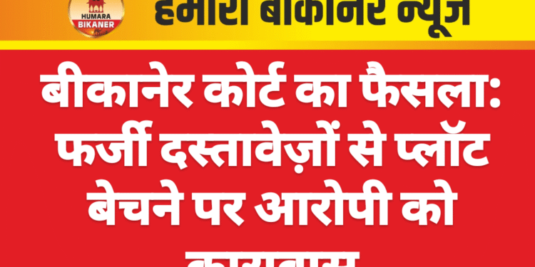 बीकानेर कोर्ट का फैसला: फर्जी दस्तावेज़ों से प्लॉट बेचने पर आरोपी को कारावास