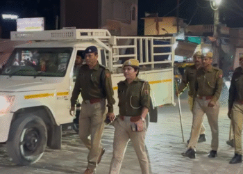 बीकानेर: नयाशहर पुलिस का पैदल मार्च, सुरक्षा व्यवस्था का निरीक्षण