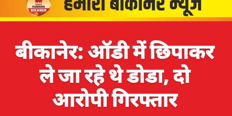 बीकानेर: ऑडी में छिपाकर ले जा रहे थे डोडा, दो आरोपी गिरफ्तार