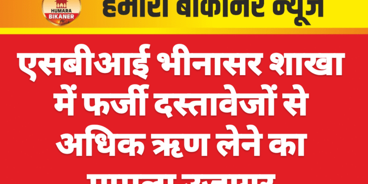 एसबीआई भीनासर शाखा में फर्जी दस्तावेजों से अधिक ऋण लेने का मामला उजागर