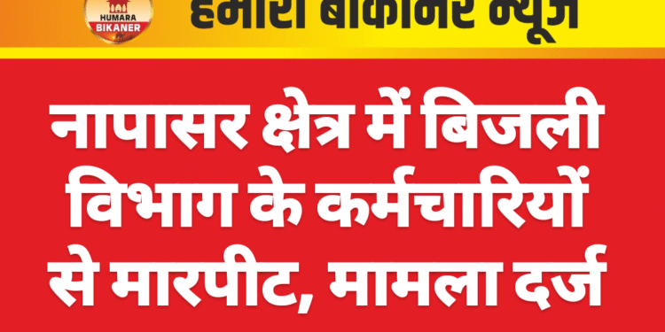नापासर क्षेत्र में बिजली विभाग के कर्मचारियों से मारपीट, मामला दर्ज
