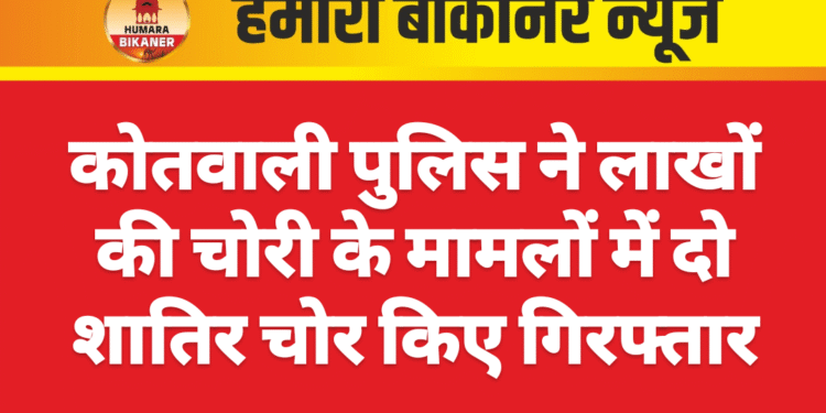 कोतवाली पुलिस ने लाखों की चोरी के मामलों में दो शातिर चोर किए गिरफ्तार