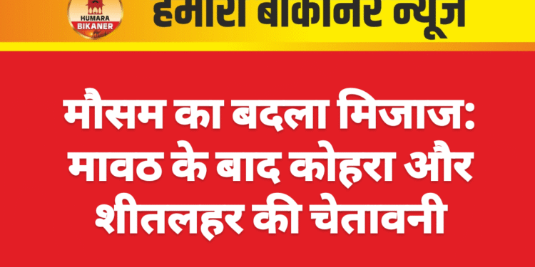 मौसम का बदला मिजाज: मावठ के बाद कोहरा और शीतलहर की चेतावनी