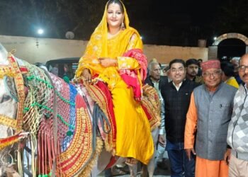 ओलंपिक सावे में दिखी खास परंपरा, घोड़ी पर सवार दुल्हन ऐश्वर्या का हुआ भव्य स्वागत