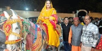 ओलंपिक सावे में दिखी खास परंपरा, घोड़ी पर सवार दुल्हन ऐश्वर्या का हुआ भव्य स्वागत