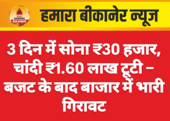 3 दिन में सोना ₹30 हजार, चांदी ₹1.60 लाख टूटी – बजट के बाद बाजार में भारी गिरावट