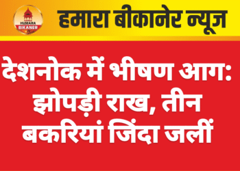 देशनोक में भीषण आग: झोपड़ी राख, तीन बकरियां जिंदा जलीं
