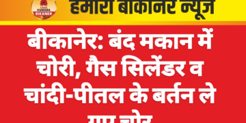 बीकानेर: बंद मकान में चोरी, गैस सिलेंडर व चांदी-पीतल के बर्तन ले गए चोर