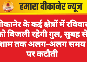 बीकानेर के कई क्षेत्रों में रविवार को बिजली रहेगी गुल, सुबह से शाम तक अलग-अलग समय पर कटौती