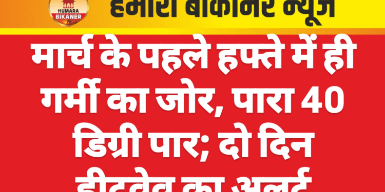 मार्च के पहले हफ्ते में ही गर्मी का जोर, पारा 40 डिग्री पार; दो दिन हीटवेव का अलर्ट