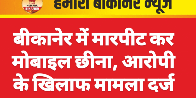 बीकानेर में मारपीट कर मोबाइल छीना, आरोपी के खिलाफ मामला दर्ज