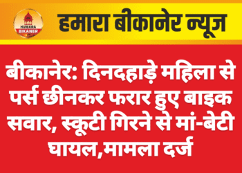 बीकानेर: दिनदहाड़े महिला से पर्स छीनकर फरार हुए बाइक सवार, स्कूटी गिरने से मां-बेटी घायल,मामला दर्ज
