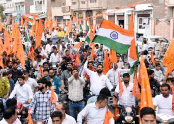 भारतीय नववर्ष के स्वागत में बीकानेर में निकली विशाल धर्मयात्रा निमंत्रण रैली