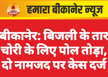 बीकानेर: बिजली के तार चोरी के लिए पोल तोड़ा, दो नामजद पर केस दर्ज