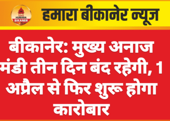 बीकानेर: मुख्य अनाज मंडी तीन दिन बंद रहेगी, 1 अप्रैल से फिर शुरू होगा कारोबार
