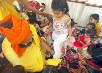 रामझरोखा कैलाश धाम में श्रीरामचरितमानस नवाह्न पारायण की पूर्णाहुति, धूमधाम से मनाया राम जन्मोत्सव