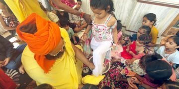 रामझरोखा कैलाश धाम में श्रीरामचरितमानस नवाह्न पारायण की पूर्णाहुति, धूमधाम से मनाया राम जन्मोत्सव