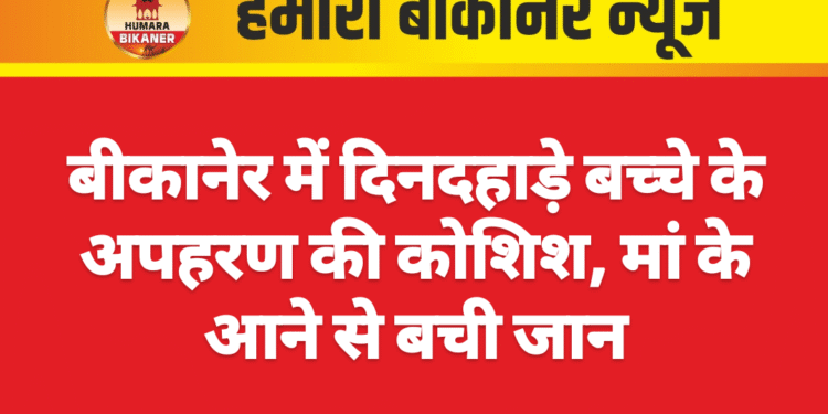 बीकानेर में दिनदहाड़े बच्चे के अपहरण की कोशिश, मां के आने से बची जान