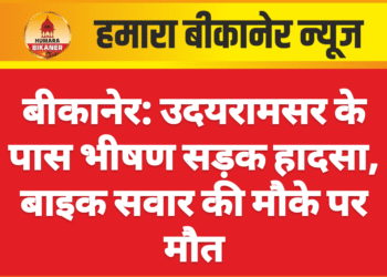 बीकानेर: उदयरामसर के पास भीषण सड़क हादसा, बाइक सवार की मौके पर मौत