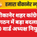 बीकानेर शहर कांग्रेस संगठन में बड़ा बदलाव, 80 वार्ड अध्यक्ष नियुक्त