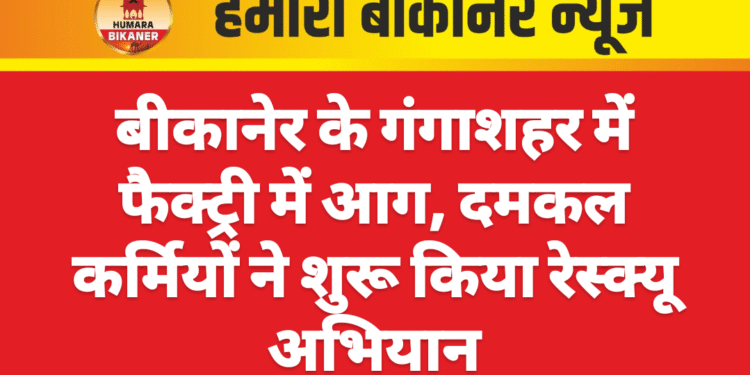 बीकानेर के गंगाशहर में फैक्ट्री में आग, दमकल कर्मियों ने शुरू किया रेस्क्यू अभियान