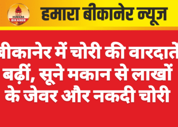 बीकानेर में चोरी की वारदातें बढ़ीं, सूने मकान से लाखों के जेवर और नकदी चोरी