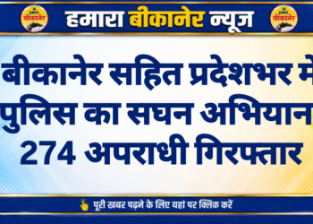 बीकानेर सहित प्रदेशभर में पुलिस का सघन अभियान, 274 अपराधी गिरफ्तार