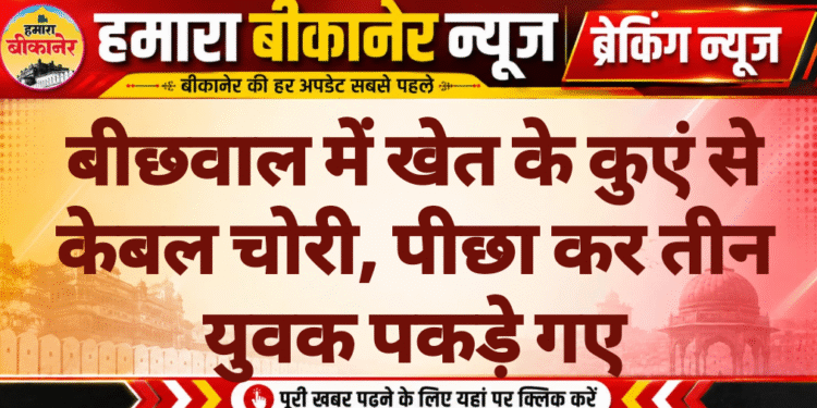 बीछवाल में खेत के कुएं से केबल चोरी, पीछा कर तीन युवक पकड़े गए