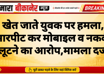 खेत जाते युवक पर हमला, मारपीट कर मोबाइल व नकदी लूटने का आरोप,मामला दर्ज