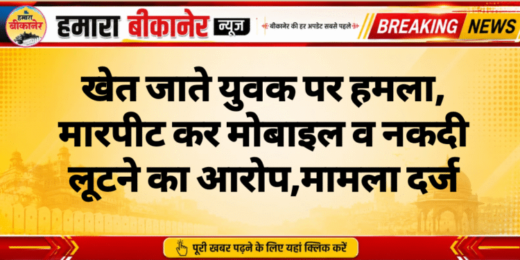 खेत जाते युवक पर हमला, मारपीट कर मोबाइल व नकदी लूटने का आरोप,मामला दर्ज