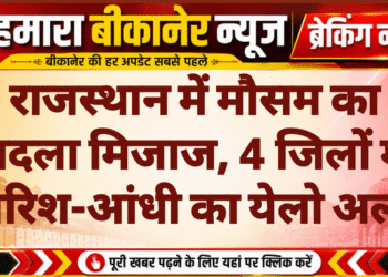 राजस्थान में मौसम का बदला मिजाज, 4 जिलों में बारिश-आंधी का येलो अलर्ट