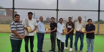 शाकद्वीपीय समाज टर्फ क्रिकेट टूर्नामेंट : पहले दिन 12 टीमों के मध्य हुआ मुकाबला