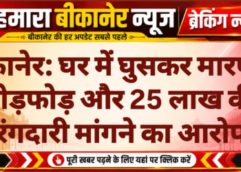 बीकानेर: घर में घुसकर मारपीट, तोड़फोड़ और 25 लाख की रंगदारी मांगने का आरोप